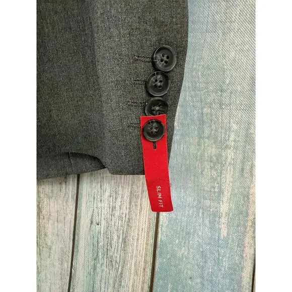 J Ferrar Men's Suit Jacket Size 40 Short NEW Grey Slim Fit Sports Coat Charcoal
